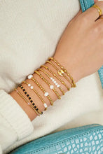 Load image into Gallery viewer, Bracelet Pearl Beads Gold and Silver
