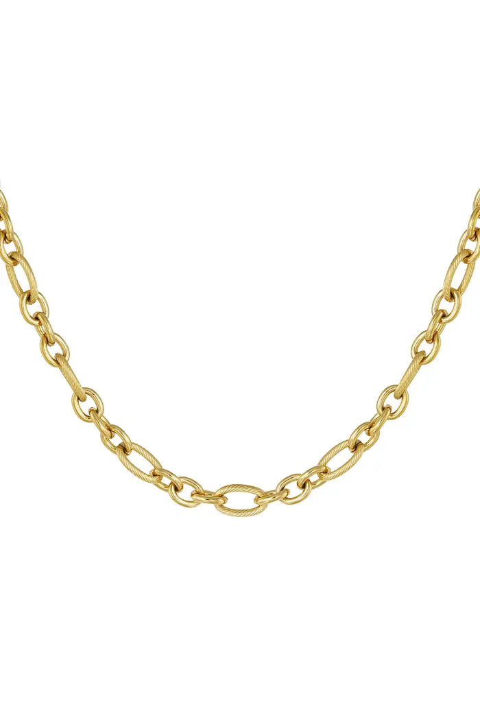 Link chain small and large links - Gold, Silver