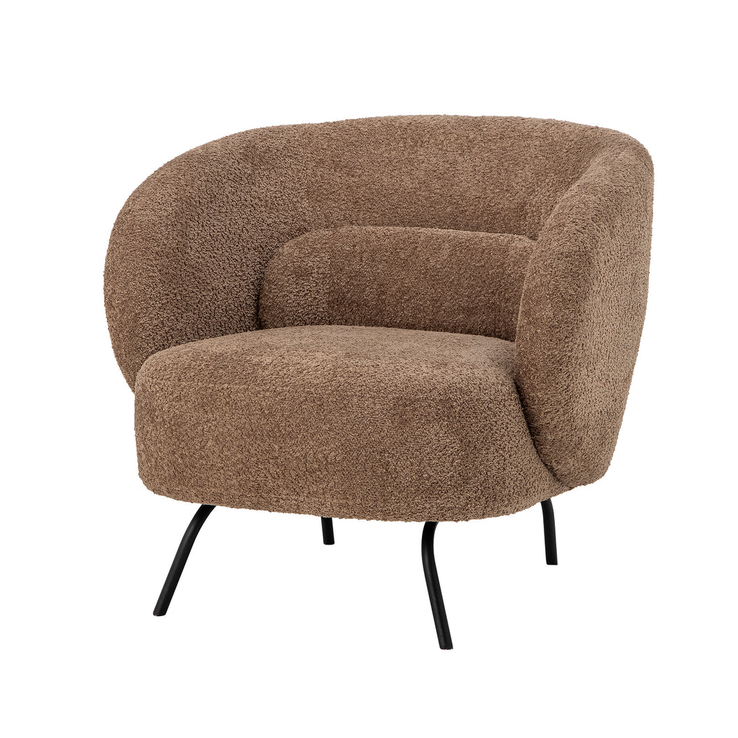 Harry Lounge Chair, Brown, Polyester