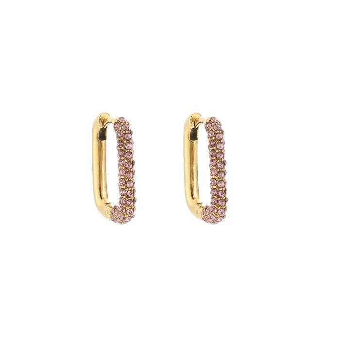 Square earring with zirconia - Different Colors