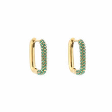 Load image into Gallery viewer, Square earring with zirconia - Different Colors

