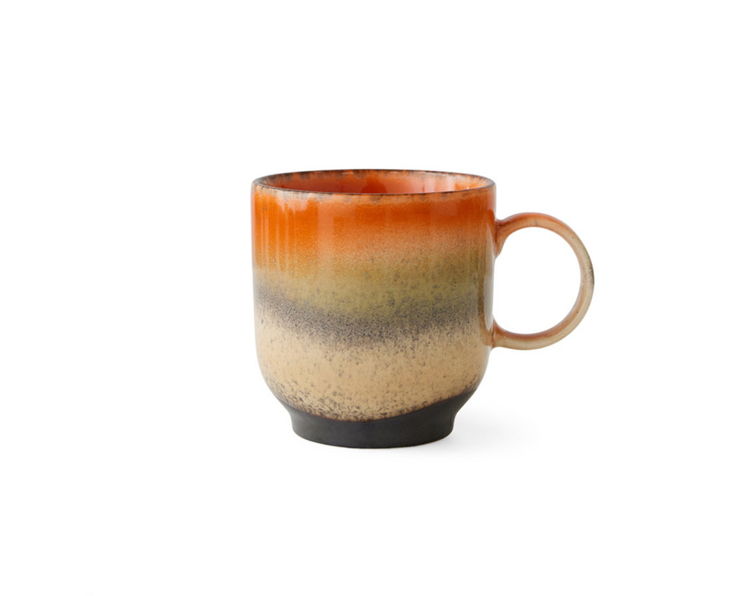 70s Ceramics: Koffie Mok Robusta met Oor