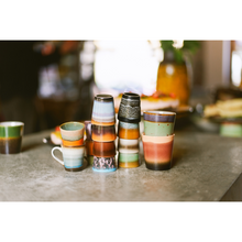 Load image into Gallery viewer, 70&#39;S Ceramic Espresso mug Retro S/4
