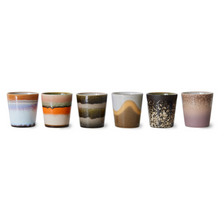 Load image into Gallery viewer, 70s ceramics: Coffee Mugs, elements (set of 6)
