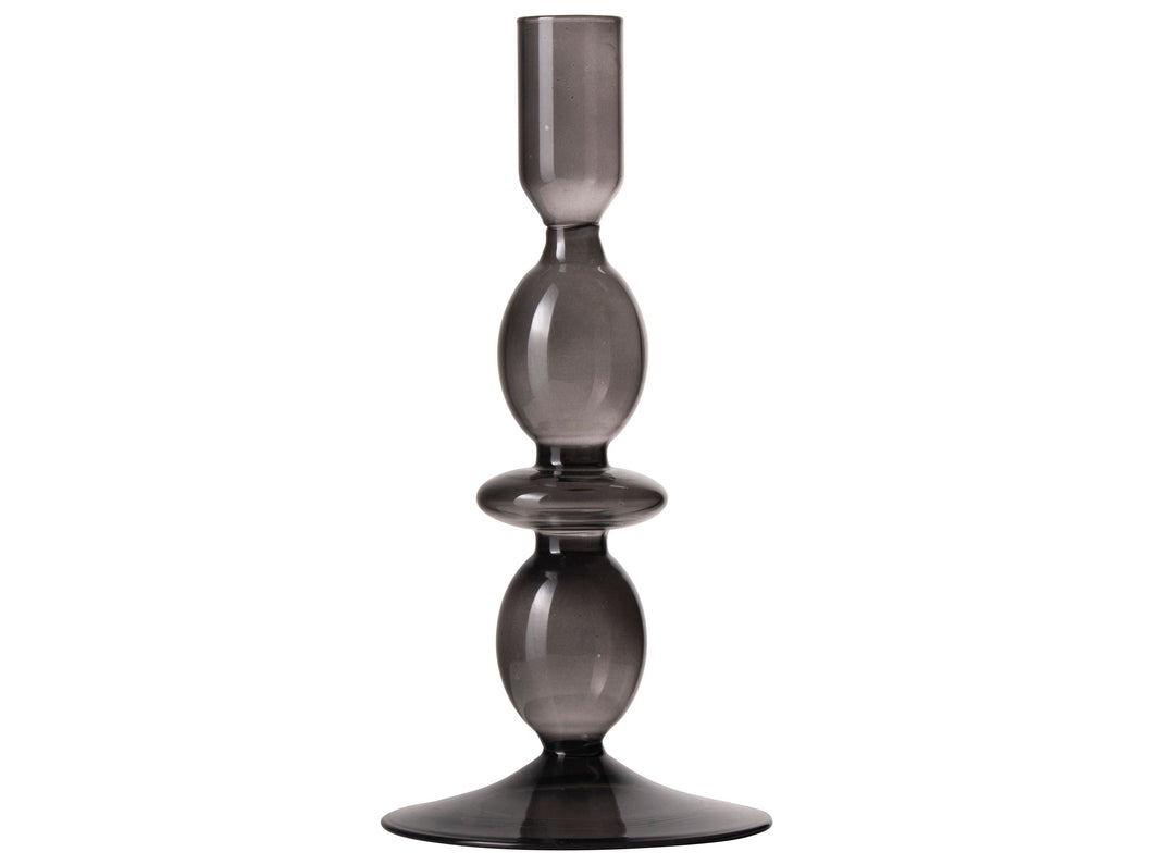 Gusta Dinner Candle Holder Glass Gray S