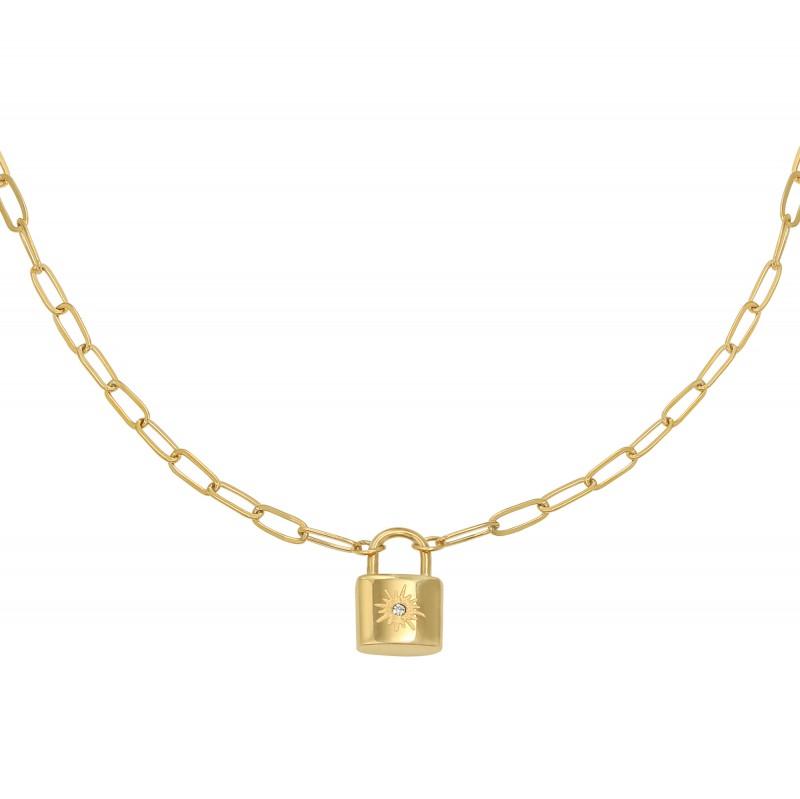 Little Lock Necklace - Gold, Silver