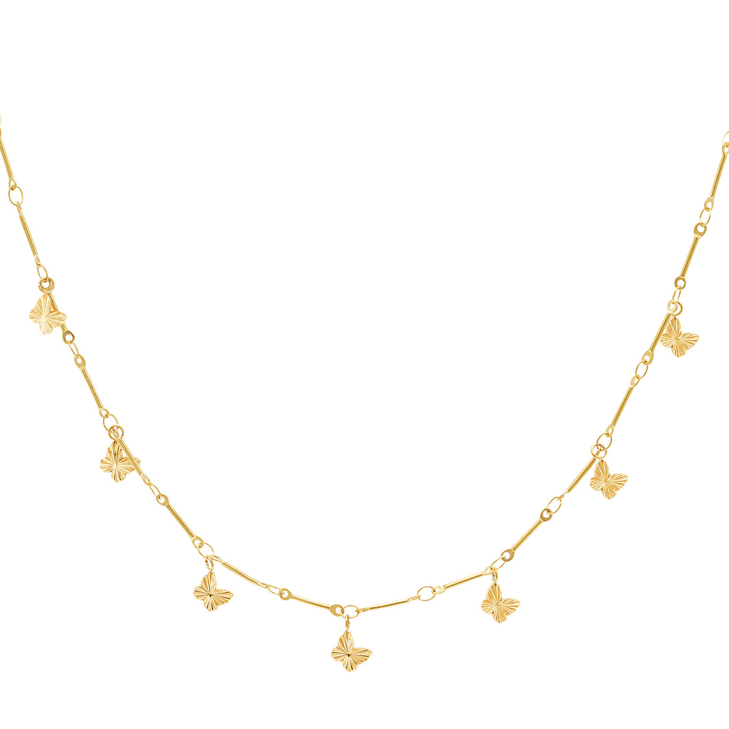 Necklace Butterflies - Gold, Silver