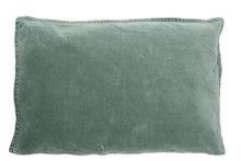 Load image into Gallery viewer, Velvet/Linen Cushion Green
