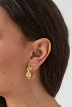 Load image into Gallery viewer, Half flower earrings with diamond
