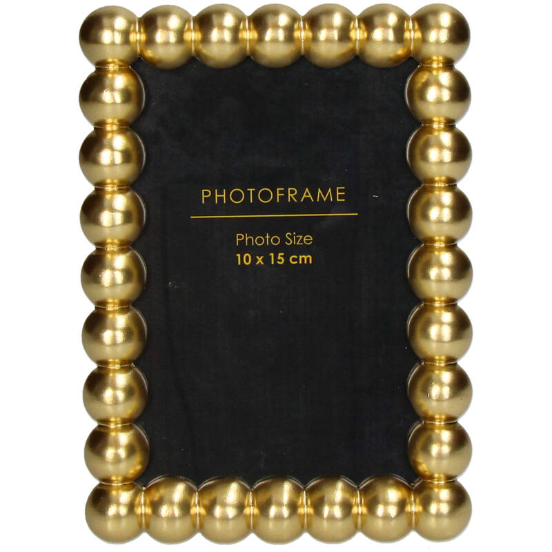 Fotolijst kralen polyresin Goud 10x15cm