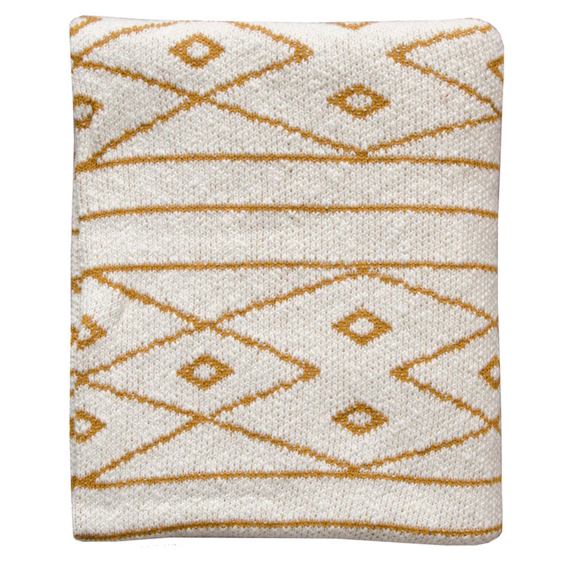 Plaid Tara mosterd gebreid
