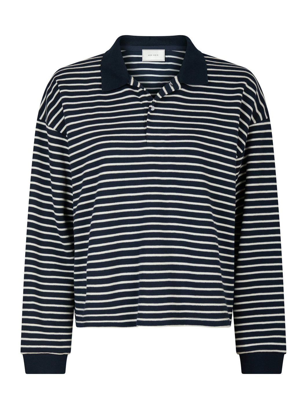 Sara Stripe Polo Blouse Blauw