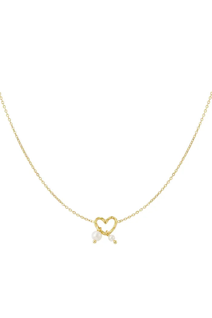 Necklace Heart with Pearl