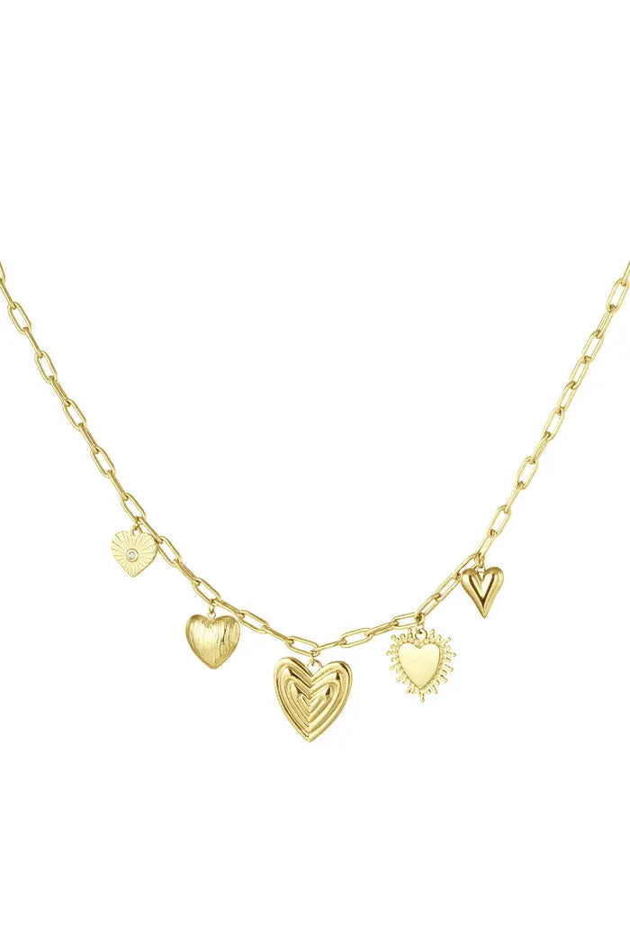 Charm necklace hearts for the win - Gold/Silver