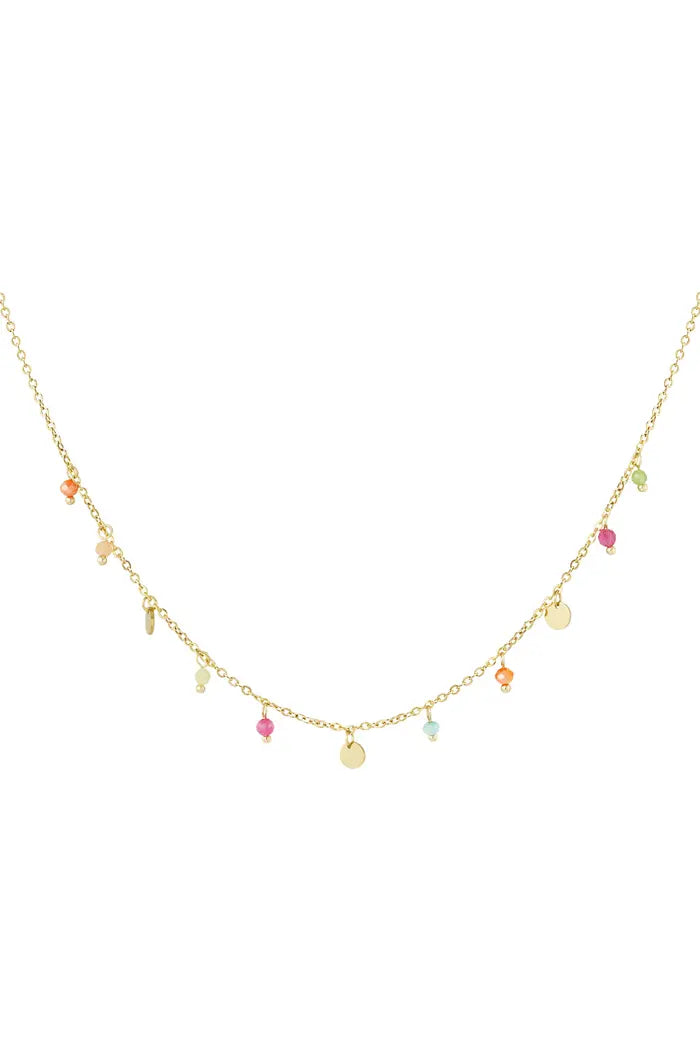 Bedelketting colorful day - goud