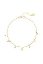 Load image into Gallery viewer, Simple spring anklet natural stone - gold
