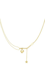 Load image into Gallery viewer, Necklace with heart and star charm
