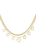 Load image into Gallery viewer, Chunky heart ketting Goud of Zilver
