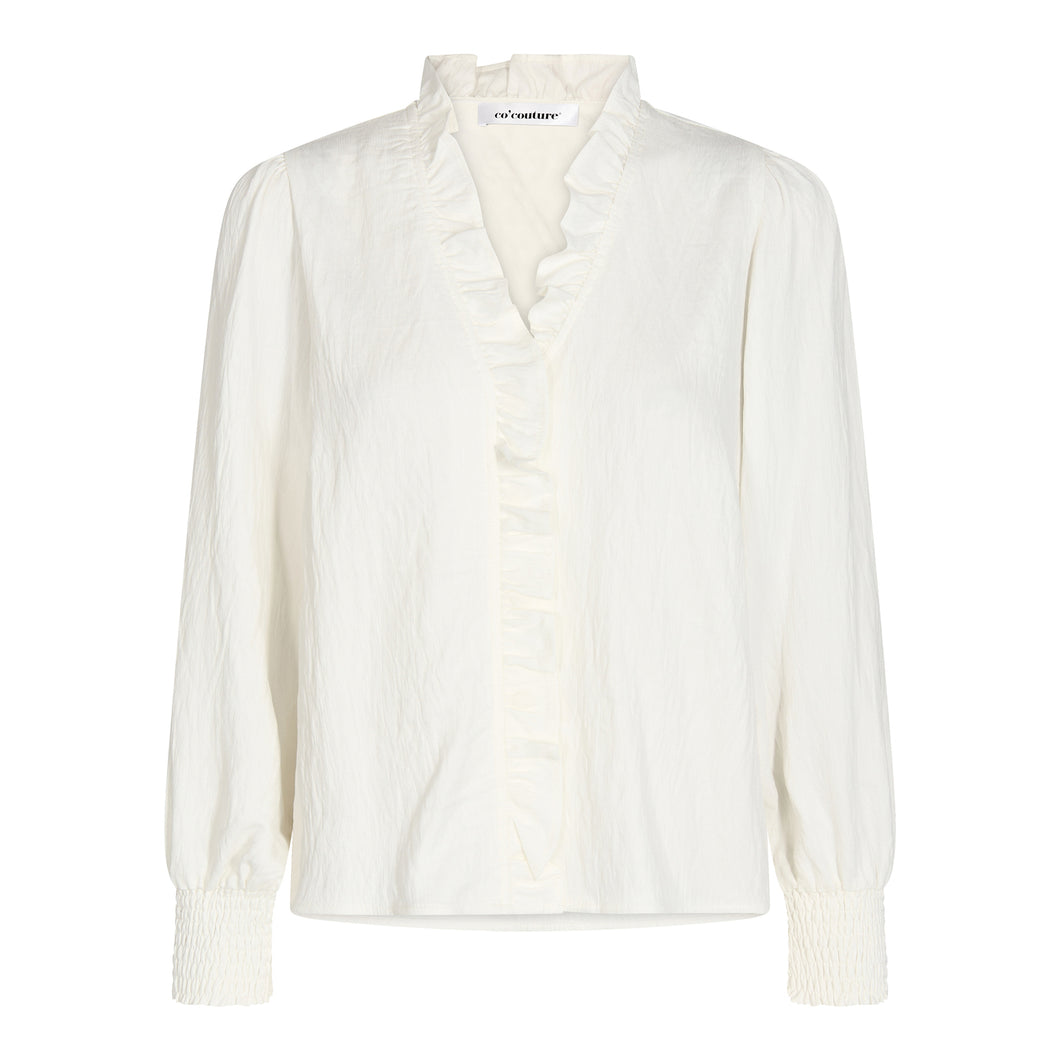 Suede Frill Blouse With