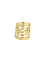 Load image into Gallery viewer, Lange Statement Open Ring Goud

