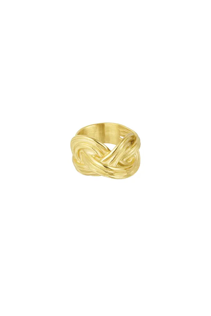 Dubbele knoop ring - goud