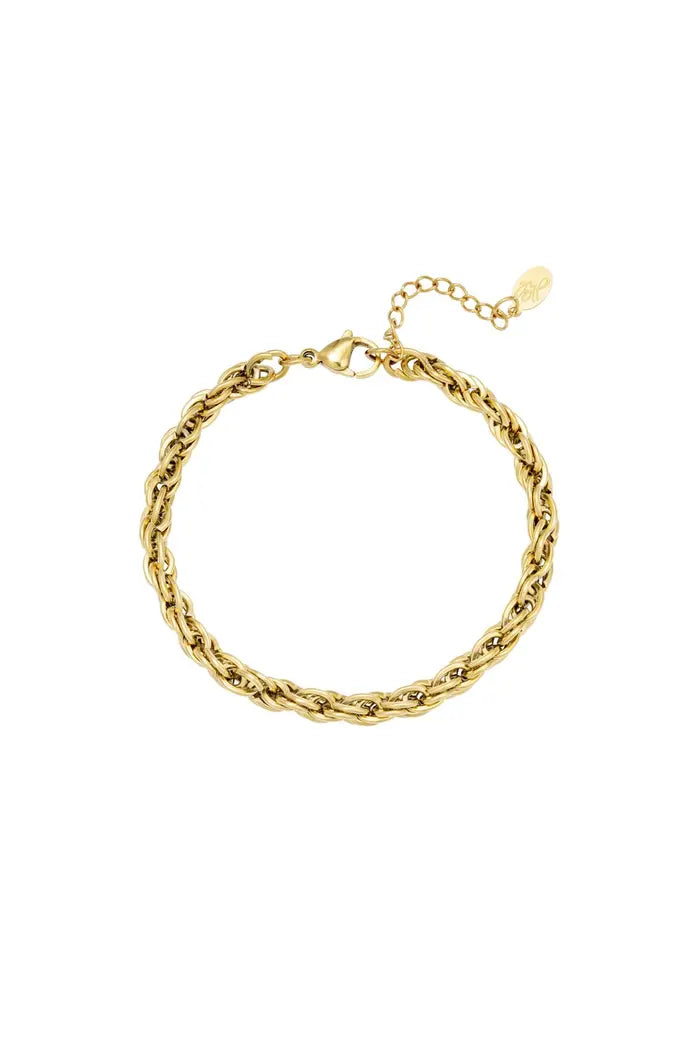 Armband Twisted Chain Goud Stainless Steel