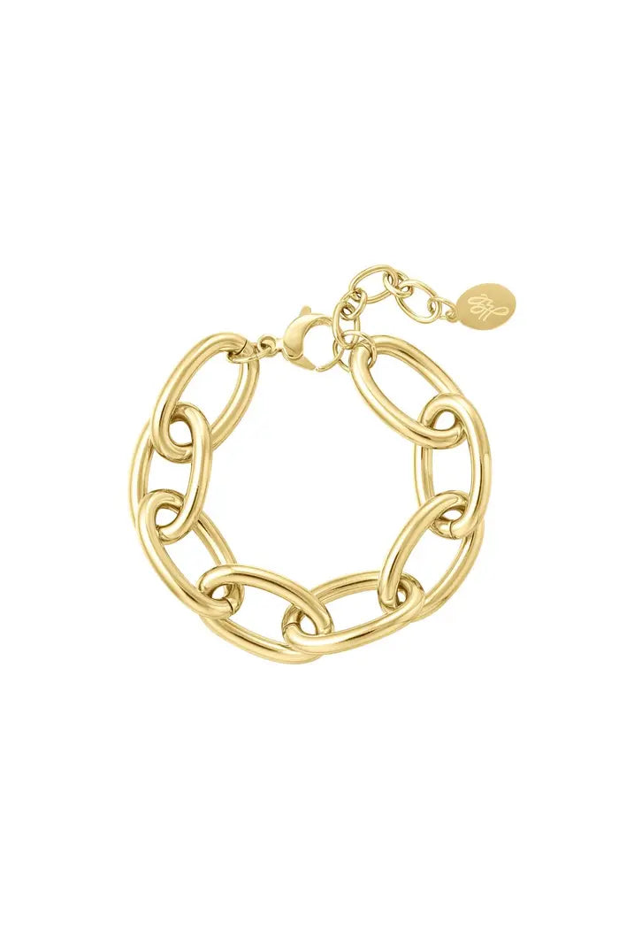 Chunky chain bracelet with large links Gold, Silver