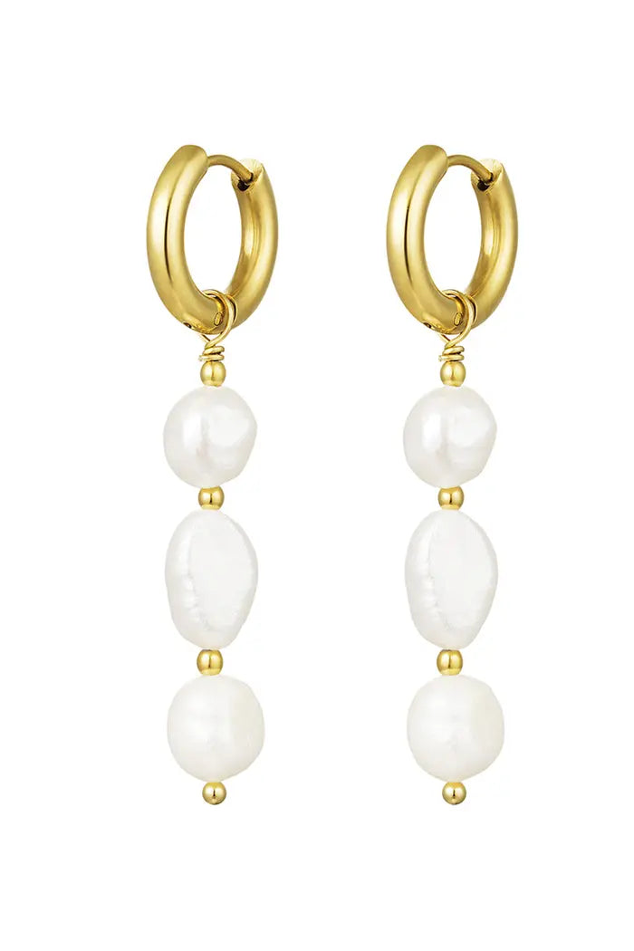 Pearl Party Earrings Gold