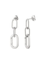 Load image into Gallery viewer, Stud earrings link - Silver Stainless Steel
