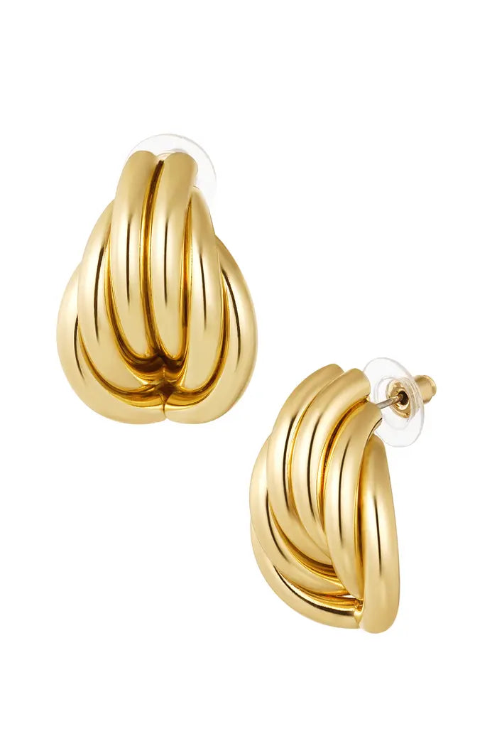 Earrings playful shape - gold or silver