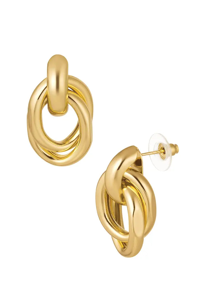 Earrings round & round - Gold, Silver