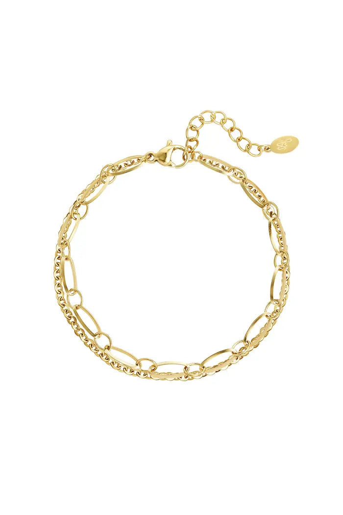 Double link bracelet - gold