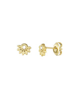 Load image into Gallery viewer, Half flower earrings with diamond
