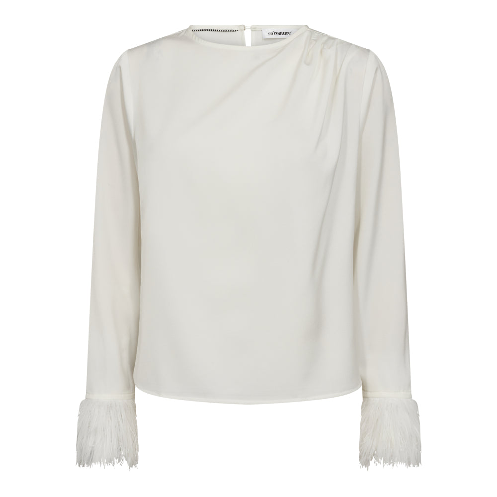 Adna Drape Feather Blouse