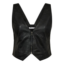 Load image into Gallery viewer, Phoebe Leren Zip Vest
