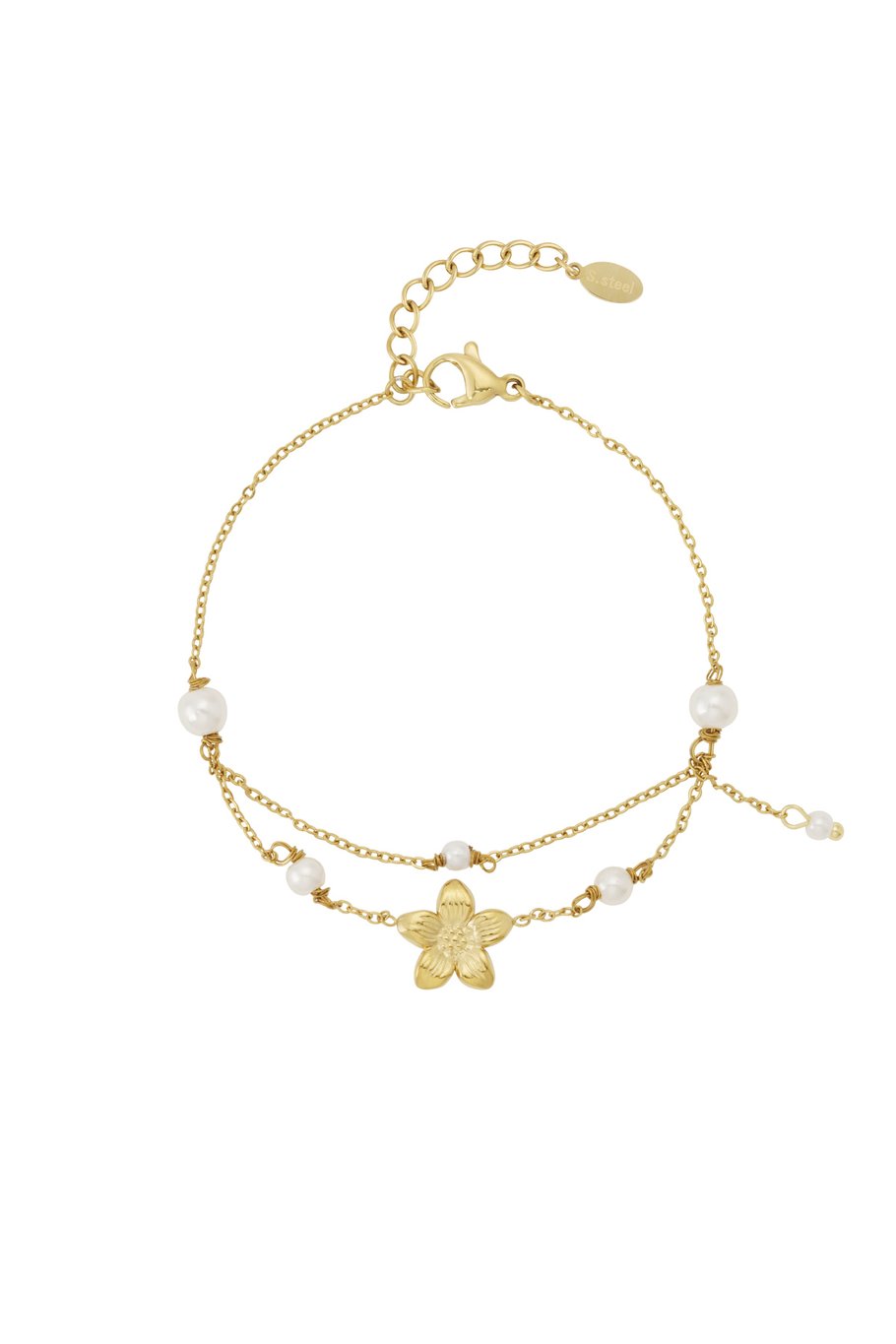 Dubbele Bloem Armband - Verschillende Kleuren