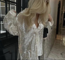 Afbeelding in Gallery-weergave laden, Glitter oversized blouse - Verschillende Kleuren
