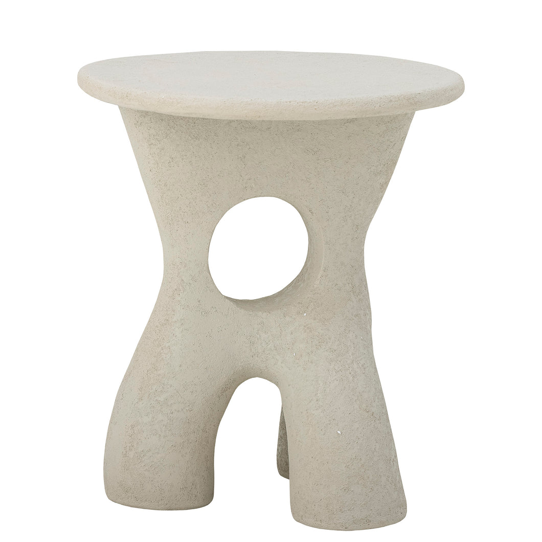 Amiee Side Table, White, Polyresin