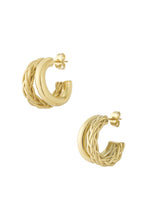 Afbeelding in Gallery-weergave laden, Small Double Braided Hoops Oorbellen Goud
