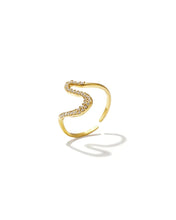 Afbeelding in Gallery-weergave laden, Belegde Swoosh Ring - Verschillende Kleuren
