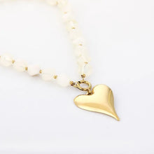 Load image into Gallery viewer, Natuur Stenen Ketting met Hart - Verschillende Kleuren
