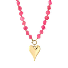 Load image into Gallery viewer, Natuur Stenen Ketting met Hart - Verschillende Kleuren
