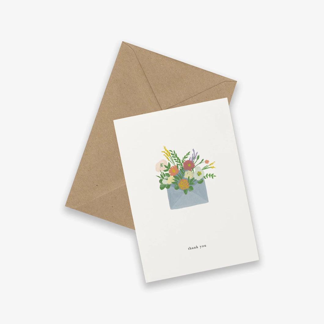 Kaart Flower Envelope ( Thank You)