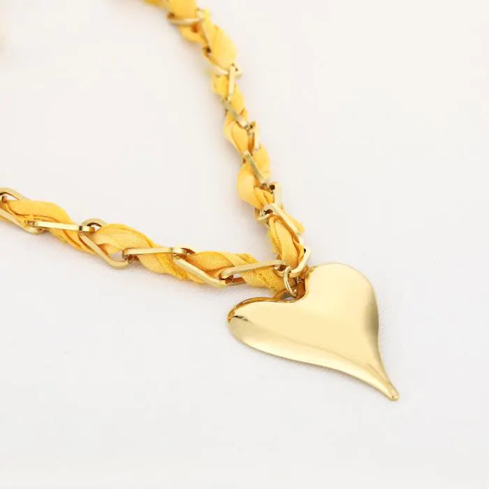 Stoffen Ketting met Hart