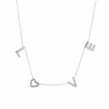 Load image into Gallery viewer, LOVE necklace with rhinestones
