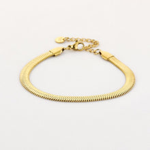 Afbeelding in Gallery-weergave laden, Platte Snake Armband Goud
