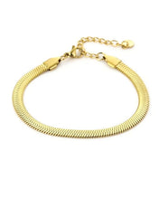 Afbeelding in Gallery-weergave laden, Platte Snake Armband Goud
