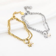 Afbeelding in Gallery-weergave laden, Dubbele Armband Met Ster Bedel
