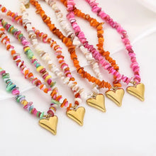 Load image into Gallery viewer, Steentjes ketting met hart - Verschillende Kleuren
