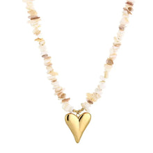 Load image into Gallery viewer, Steentjes ketting met hart - Verschillende Kleuren
